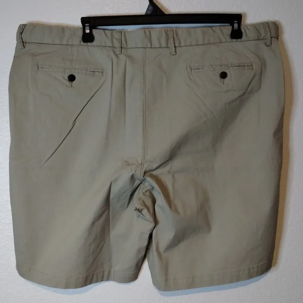 Lands' End Men's Size 44 Waist Tan Beige Khaki Chino Traditional Fit Shorts